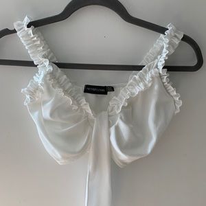 🔥2/$20 PrettyLittleThing white crop top.